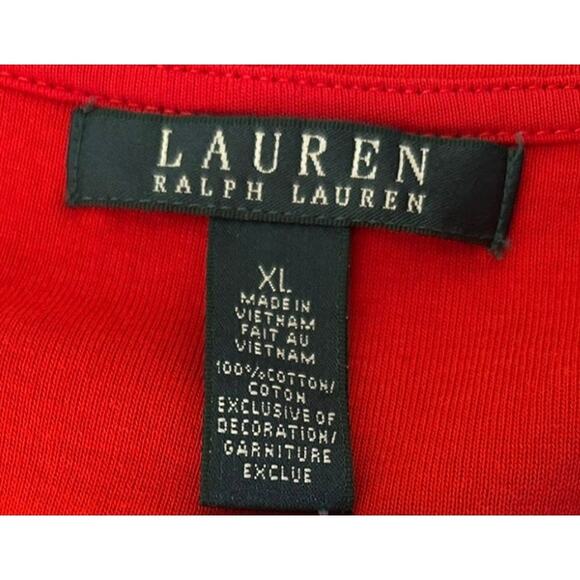 Lauren Ralph Lauren Red T-Shirt - Women's XL - Classic! - Picture 5 of 5